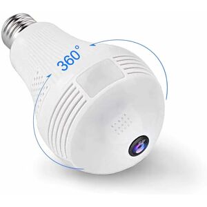 PESCE Smart Bulb Security Camera, 2K 3MP 360 Degree Panoramic 2.4G Home WiFi Camera, Wireless vr Indoor/Outdoor Baby/Pet Surveillance ip Camera with Night