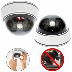 Neige - Snow 2 Pack Professional Dummy Flash Dome Camera with Lens and Flashing led Guazhuni(White)