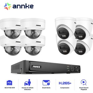 ANNKE 12MP Outdoor Video Surveillance Kit, 16CH nvr with 8X 12MP Color PoE Cameras with Night Vision, Remote Access Surveillance Camera Kit, 4 Domes + 4 ANNKE 12MP Outdoor Video Surveillance Kit, 16CH nvr with 8X 12MP Color PoE Cameras with Night Vision, Remote Access Surveillance Camera Kit, 4 Domes + 4
