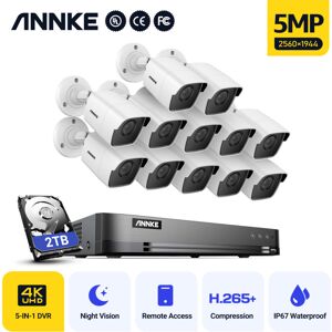 ANNKE 16 Channel H.265+ 8MP Digital Video Recorder 5-in-1 Hybrid Security Surveillance DVR Super HD IP67 Waterproof Bullet TVI Camera Kit 12Camera ANNKE 16 Channel H.265+ 8MP Digital Video Recorder 5-in-1 Hybrid Security Surveillance DVR Super HD IP67 Waterproof Bullet TVI Camera Kit 12Camera