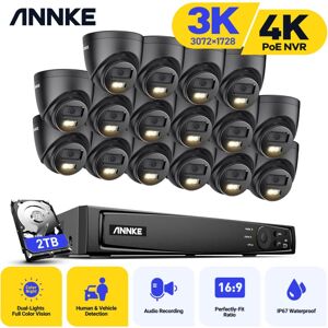 ANNKE 16× Dome Cameras 16CH 4K Super HD POE NVR Video Security System,3K Security Camera System Outdoor Waterproof Camera Kit- 2TB HDD ANNKE 16× Dome Cameras 16CH 4K Super HD POE NVR Video Security System,3K Security Camera System Outdoor Waterproof Camera Kit- 2TB HDD