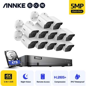 ANNKE 16CH 1080P Lite Hybrid 5-in-1CCTV DVR H.265+ Security Surveillance DVR 5MP Super HD Night Vision TVI Security Camera Kit 12Camera -4TB HDD ANNKE 16CH 1080P Lite Hybrid 5-in-1CCTV DVR H.265+ Security Surveillance DVR 5MP Super HD Night Vision TVI Security Camera Kit 12Camera -4TB HDD