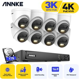 Annke - 3K ir Network Camera Waterproof Built-in Mic Kit 8Cameras 8CH 4K PoE nvr H.265+ Video Surveillance System - 1TB hdd Annke - 3K ir Network Camera Waterproof Built-in Mic Kit 8Cameras 8CH 4K PoE nvr H.265+ Video Surveillance System - 1TB hdd