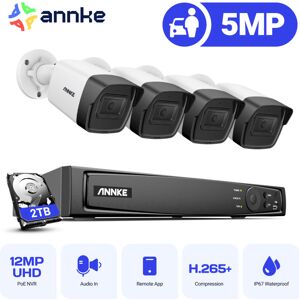 Annke - 4K 8 Channel PoE nvr Security System,EXIR 2.0 Night Vision, 5MP× 4 Cameras,IP67 Waterproof Outdoor Video Surveillance Kit - 2TB hdd Annke - 4K 8 Channel PoE nvr Security System,EXIR 2.0 Night Vision, 5MP× 4 Cameras,IP67 Waterproof Outdoor Video Surveillance Kit - 2TB hdd