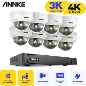 Annke - 4K 8CH H.265+ Video Surveillance PoE nvr System 8Cameras 3K Outdoor ir Network Camera mart Dual-Light Waterproof Security System Annke - 4K 8CH H.265+ Video Surveillance PoE nvr System 8Cameras 3K Outdoor ir Network Camera mart Dual-Light Waterproof Security System
