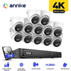 ANNKE 8MP cctv Kits 16CH PoE nvr 12 × Turret Cameras Outdoor Indoor Smart ir Night Vision Motion Detection Remote Monitoring Security Camera System - 1TB ANNKE 8MP cctv Kits 16CH PoE nvr 12 × Turret Cameras Outdoor Indoor Smart ir Night Vision Motion Detection Remote Monitoring Security Camera System - 1TB