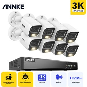 Annke - 3K Security Camera Waterproof Night Vision Built-in Mic 8Camera Kit 8CH 4K Ultra hd Security Surveillance dvr Set Annke - 3K Security Camera Waterproof Night Vision Built-in Mic 8Camera Kit 8CH 4K Ultra hd Security Surveillance dvr Set