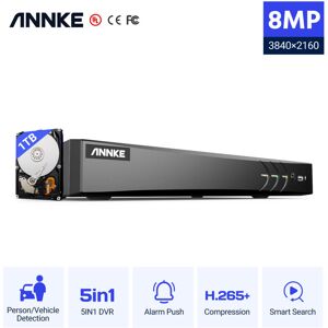 Annke - 5-in-1 8CH 4K H.265+ dvr Video Surveillance System for cvi/cvbs/ahd/tvi, 8MP Video Recorder Person/Vehicle Detection, Email Alert, 1TB hdd Annke - 5-in-1 8CH 4K H.265+ dvr Video Surveillance System for cvi/cvbs/ahd/tvi, 8MP Video Recorder Person/Vehicle Detection, Email Alert, 1TB hdd