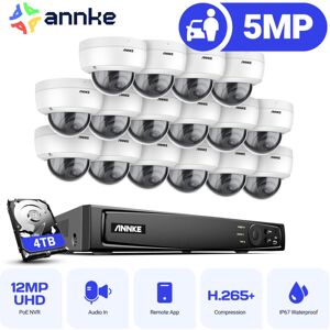 ANNKE 5MP cctv Kit 16CH PoE nvr Outdoor Indoor ir Network Camera Night Vision Built-in Mic Remote Monitoring 16 × Cameras Security Camera System - 4TB hdd ANNKE 5MP cctv Kit 16CH PoE nvr Outdoor Indoor ir Network Camera Night Vision Built-in Mic Remote Monitoring 16 × Cameras Security Camera System - 4TB hdd