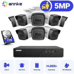 8CH cctv kits 6MP PoE nvr ir Network 8Bullet Camera Night Vision Motion Detection Audio Input Security Surveillance System - 1TB hdd - Annke 8CH cctv kits 6MP PoE nvr ir Network 8Bullet Camera Night Vision Motion Detection Audio Input Security Surveillance System - 1TB hdd - Annke
