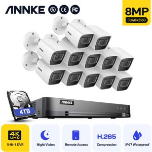 8MP Ultra hd Night Vision IP67 Waterproof 8MP H.265+ 16CH 5-in-1(TVI/AHD/CVI/CVBS/IPC) cctv dvr Video Surveillance System -4TB hdd - Annke 8MP Ultra hd Night Vision IP67 Waterproof 8MP H.265+ 16CH 5-in-1(TVI/AHD/CVI/CVBS/IPC) cctv dvr Video Surveillance System -4TB hdd - Annke