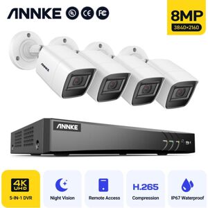 Annke - E800 8-Channel 4K Ultra hd Wired Security Camera System 8MP High Clarity Bullet Camera Night Vision Outdoor IP67 Waterproof 4Cameras Annke - E800 8-Channel 4K Ultra hd Wired Security Camera System 8MP High Clarity Bullet Camera Night Vision Outdoor IP67 Waterproof 4Cameras