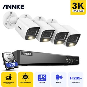 Annke - Smart Home 3K hd Camera Night Vision Waterproof 4K Ultra hd 8CH Security H.265+ Human Vehicle Detection dvr 4Camera Kit -1TB hdd Annke - Smart Home 3K hd Camera Night Vision Waterproof 4K Ultra hd 8CH Security H.265+ Human Vehicle Detection dvr 4Camera Kit -1TB hdd