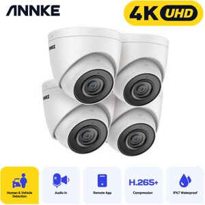 Annke - 4K Ultra hd 8MP poe Security Cameras Outdoor Indoor Weatherproof Dome exir Night Vision Email Alert cctv Camera - 4pcs Annke - 4K Ultra hd 8MP poe Security Cameras Outdoor Indoor Weatherproof Dome exir Night Vision Email Alert cctv Camera - 4pcs
