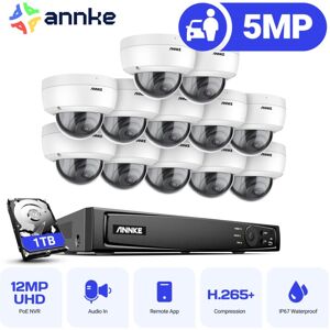5MP cctv Kit 16CH PoE nvr Outdoor Indoor ir Network Camera Motion Detection Remote Monitoring 12× Cameras Security Camera System - 1TB hdd - Annke 5MP cctv Kit 16CH PoE nvr Outdoor Indoor ir Network Camera Motion Detection Remote Monitoring 12× Cameras Security Camera System - 1TB hdd - Annke