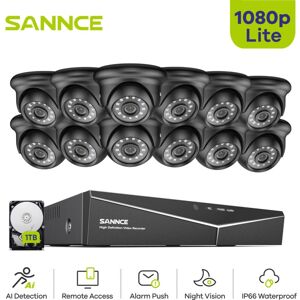 Sannce - 16CH cctv Security System 1080P dvr ir Cameras Remote Monitor Night Vision Security - 1TB hdd Sannce - 16CH cctv Security System 1080P dvr ir Cameras Remote Monitor Night Vision Security - 1TB hdd