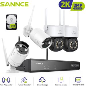 SANNCE 3MP Wireless Surveillance Camera Kit IR Night Vision Motion Detection Security CCTV Wifi Camera System - 4TB HDD SANNCE 3MP Wireless Surveillance Camera Kit IR Night Vision Motion Detection Security CCTV Wifi Camera System - 4TB HDD