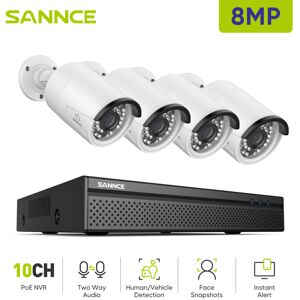 Sannce - 4K Outdoor Surveillance Kit 4 ip Cameras Smart Two-Way Audio ir Night Vision Security Camera System Sannce - 4K Outdoor Surveillance Kit 4 ip Cameras Smart Two-Way Audio ir Night Vision Security Camera System