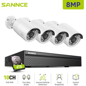 Sannce - 4K Outdoor Video Surveillance Kit 4 ip Cameras Smart Two-Way Audio ir Night Vision Security Camera System 4TB Sannce - 4K Outdoor Video Surveillance Kit 4 ip Cameras Smart Two-Way Audio ir Night Vision Security Camera System 4TB