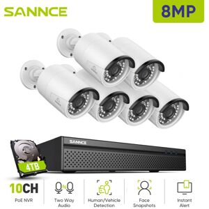 Sannce - 4K Outdoor Video Surveillance Kit 6 ip Cameras Smart Two-Way Audio ir Night Vision Security Camera System 4TB Sannce - 4K Outdoor Video Surveillance Kit 6 ip Cameras Smart Two-Way Audio ir Night Vision Security Camera System 4TB