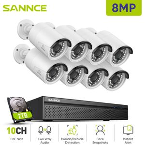 4K Outdoor Video Surveillance Kit 8 ip Cameras Smart Two-Way Audio ir Night Vision Security Camera System 2TB - Sannce 4K Outdoor Video Surveillance Kit 8 ip Cameras Smart Two-Way Audio ir Night Vision Security Camera System 2TB - Sannce