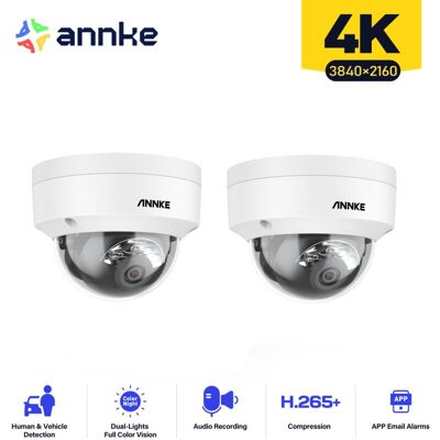 Annke 4K Security Camera with Night Vision - Dome Indoor/Outdoor - People/Vehicles Detection Annke 4K Security Camera with Night Vision - Dome Indoor/Outdoor - People/Vehicles Detection