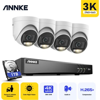 Annke - Smart Home 3K hd Security Camera System Kit Waterproof Night Vision 8MP Ultra hd 8CH Security H.265+ Video Surveillance dvr 4Camera Kit -1TB Annke - Smart Home 3K hd Security Camera System Kit Waterproof Night Vision 8MP Ultra hd 8CH Security H.265+ Video Surveillance dvr 4Camera Kit -1TB