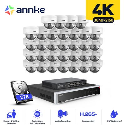 ANNKE 32CH Wired Video Surveillance Kit nvr 32×Night Vision Cameras, Email Alert, Motion Detection, Security System Outdoor Surveillance Camera app/pc ANNKE 32CH Wired Video Surveillance Kit nvr 32×Night Vision Cameras, Email Alert, Motion Detection, Security System Outdoor Surveillance Camera app/pc