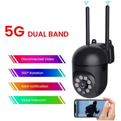 LIIYIELA Surveillance camera for interior and exterior, IP surveillance camera for exteriors, WiFi 2.4 + 5G, HD 1080P, 4x zoom, color, night vision, human LIIYIELA Surveillance camera for interior and exterior, IP surveillance camera for exteriors, WiFi 2.4 + 5G, HD 1080P, 4x zoom, color, night vision, human