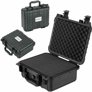 Arebos - Photo Case Camera Case Transport Case Protection Case with Cube Foam 15L - Black - black