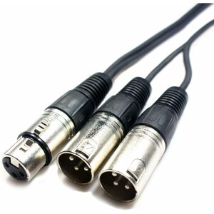 Loops - 1.5m 3 Pin xlr Female to 2x Male y Splitter Cable Audio Microphone Adapter Lead