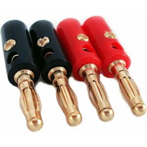 LOOPS 20x 4mm Banana Plugs Gold Plated & Best Value Speaker Cable Amp Connectors 5.1