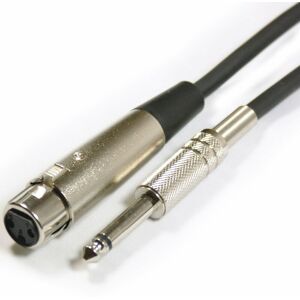 Loops - 5m 6.35mm ¼' Mono Jack Plug to xlr Female Cable 3 Pin Audio Microphone Lead