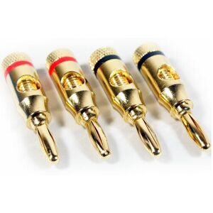 LOOPS 8x Premium 4mm Banana Plugs 24k Gold Plated Speaker Cable Amp HiFi Connectors