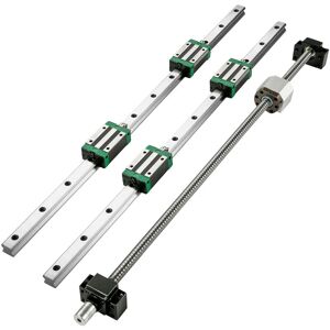 VEVOR Linear Guide Rail 2Pcs HGR20-1000mm Linear Slide Rail with 1Pcs RM1605-1000mm Ballscrew with BF12/BK12 Kit Linear Slide Rail Guide Rail Square For