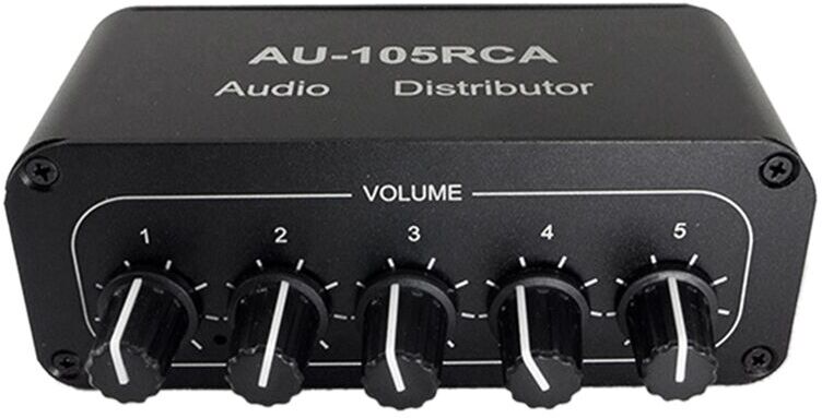 TLILY 5CH Audio Distributor Stereo Mixer 1 Input 5 Output Splitter for Power Amplifier Active
