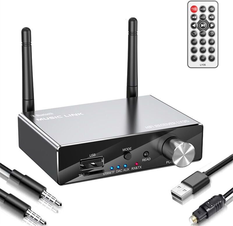 TLILY Bluetooth 5.3 Receiver Transmitter Stereo Low Latency aux 3.5mm Jack