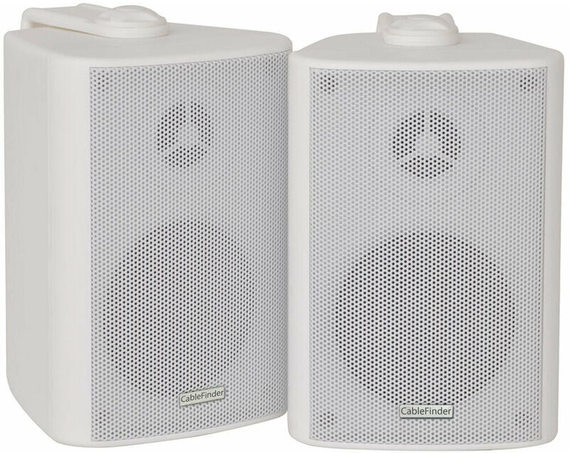 Loops - Pair 3' 2 Way Compact Stereo HiFi Speakers 60W 8Ohm White Mini Wall Mounted abs