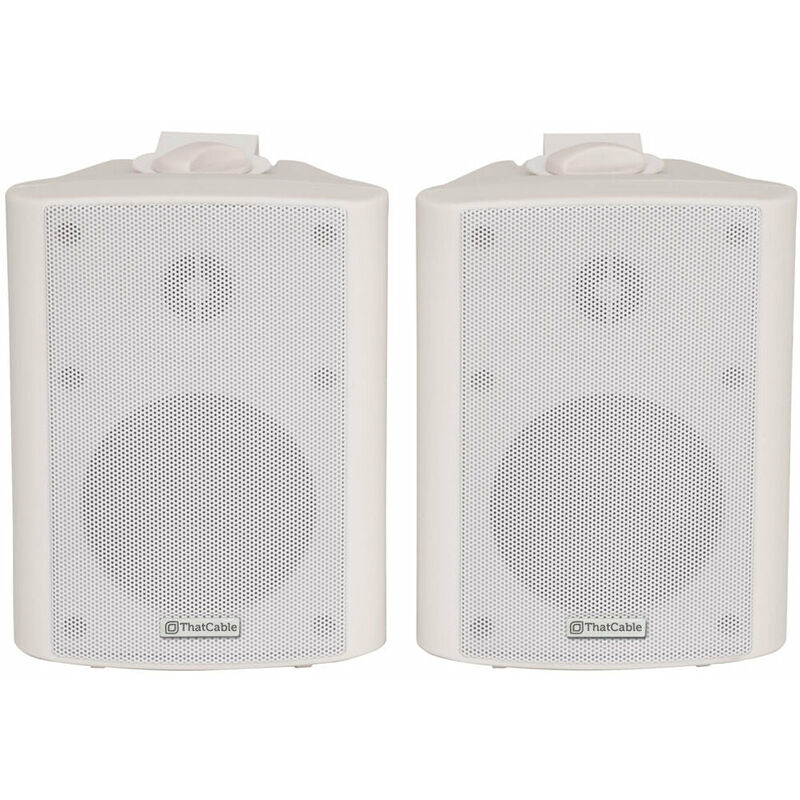 Loops - Pair 6.5' 2 Way Stereo Speakers 120W 8Ohm White Background Wall Mounted Hi Fi