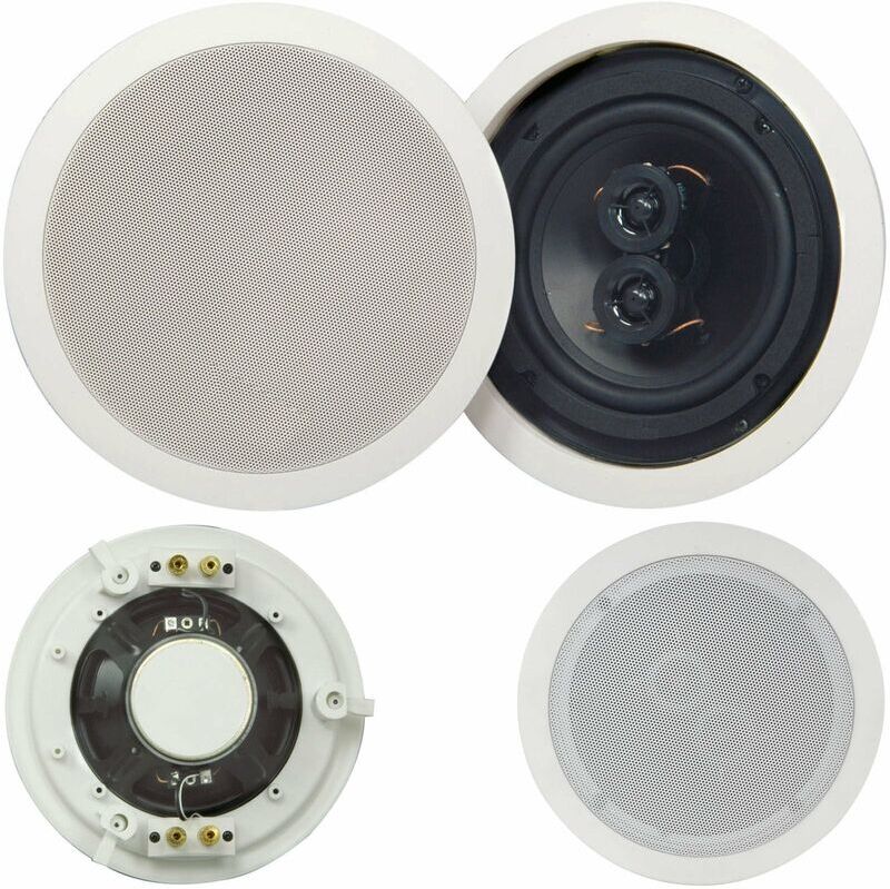 Loops - quality 6.5' 100W Dual Tweeter Stereo Ceiling Speaker 8Ohm Compact Hi Fi Roof pa