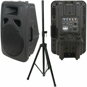 LOOPS 300W 12' Active Karaoke Speaker & Heavy Duty dj pa Stand Moulded Amp System