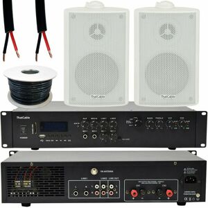 Loops - 400W loud Outdoor Bluetooth System 2x White Speaker Weatherproof Garden Music