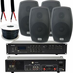 LOOPS 400W LOUD Outdoor Bluetooth System 4x 140W Black Speaker Weatherproof Garden Music