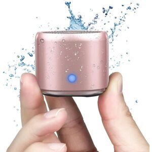 TINOR Bathroom Speaker, Active Portable Mini Bluetooth 5.0 Speaker with Extra Bass, 12hr Battery Life, IP67 Waterproof(Rose Gold)