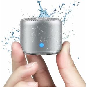 TINOR Bathroom Speaker, Active Portable Mini Bluetooth 5.0 Speaker with Extra Bass, 12hr Battery Life, IP67 Waterproof(Silver)