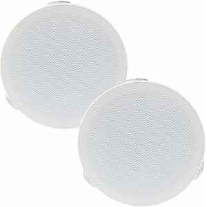 LOOPS Pair of 4' Mini Low Profile Ceiling Speaker 8 ohm 2 Way Compact Mount Slim Line