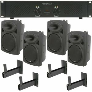 LOOPS Pro Bar Club Sound System 4x Loud Wall Speaker 2 Channel 1000W Music Player Kit