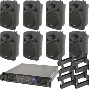 Loops - pro Bar Club Sound System 8x Loud Wall Speaker 4 Channel 1600W Music Player Kit