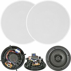 LOOPS Quality Pair Of 6.5' 100W 2 Way Low Profile Ceiling Speaker 100V 8Ohm Wall Slim