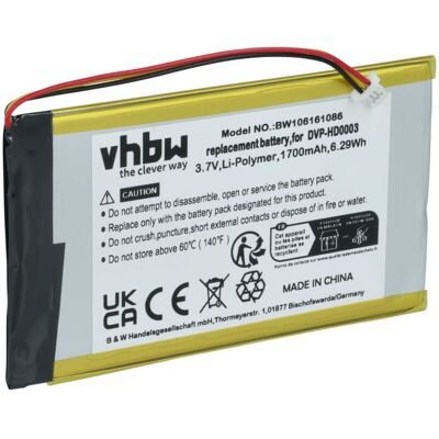 vhbw Battery for Creative Labs LPCS285385 - 1700mAh MP3 Player Battery vhbw Battery for Creative Labs LPCS285385 - 1700mAh MP3 Player Battery